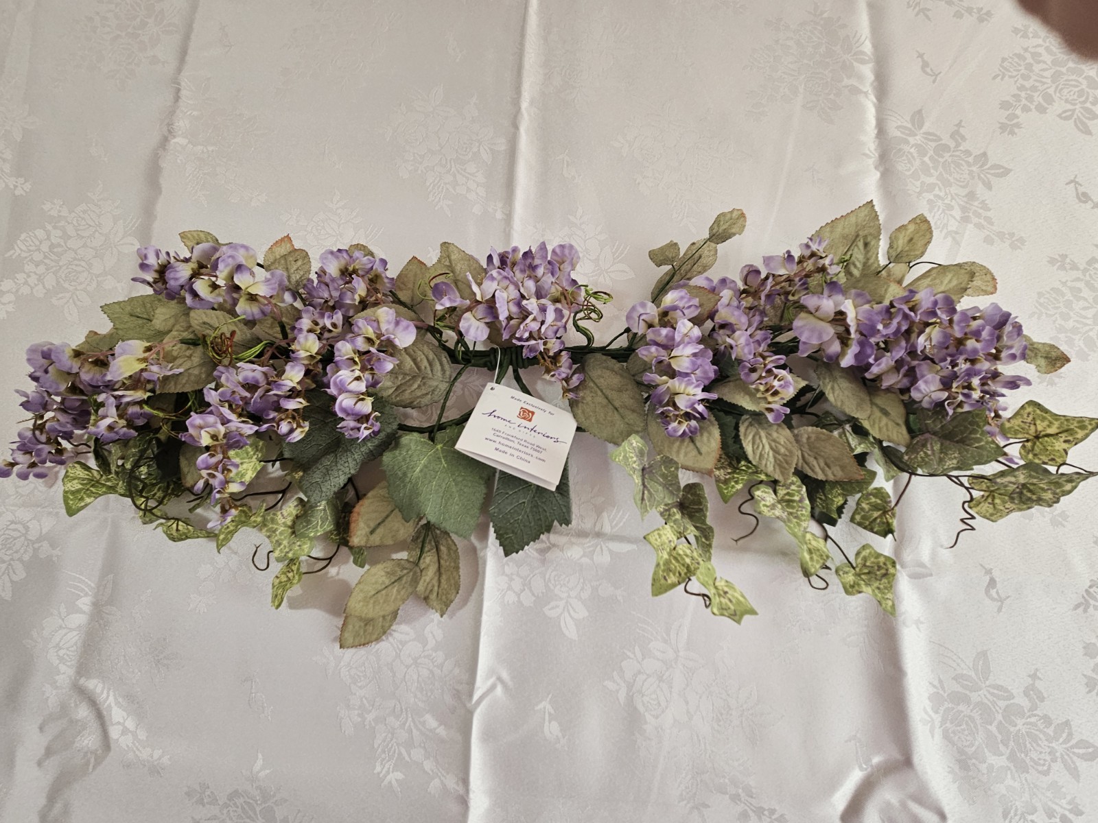 Home Interiors Wisteria Ivy Swag/Purple Lavendar Sage Green /New/25 Inches long