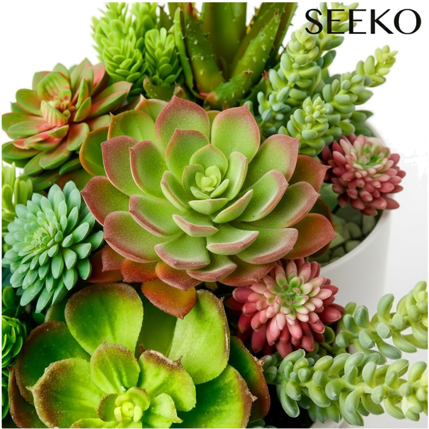 Realistic Fake Succulents Variety Pack – 28 Pieces