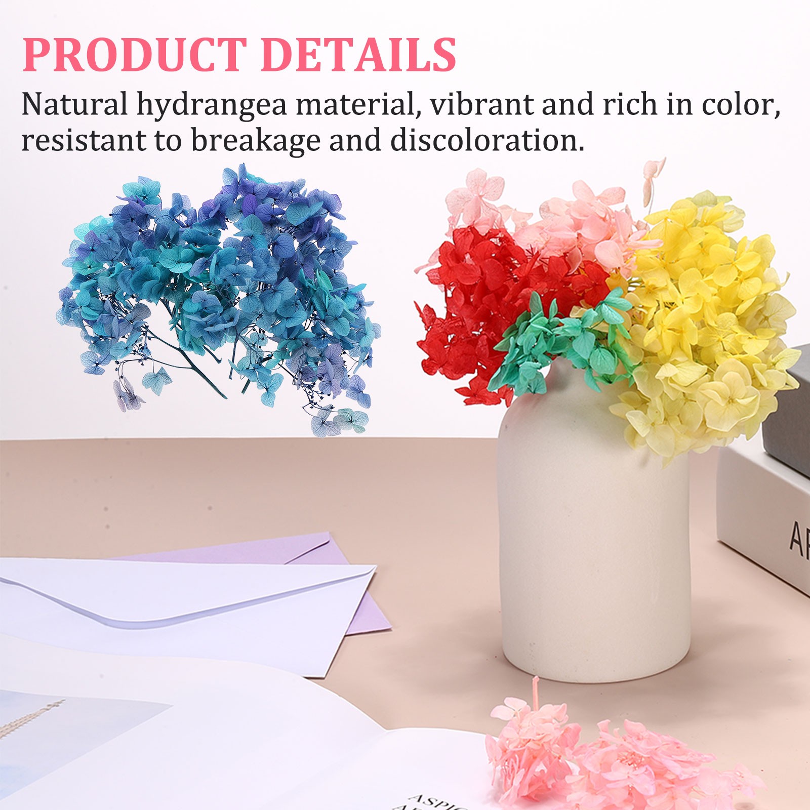10g Mini Dried Hydrangea Flower Natural Pressed Flower Gradient Blue Purple