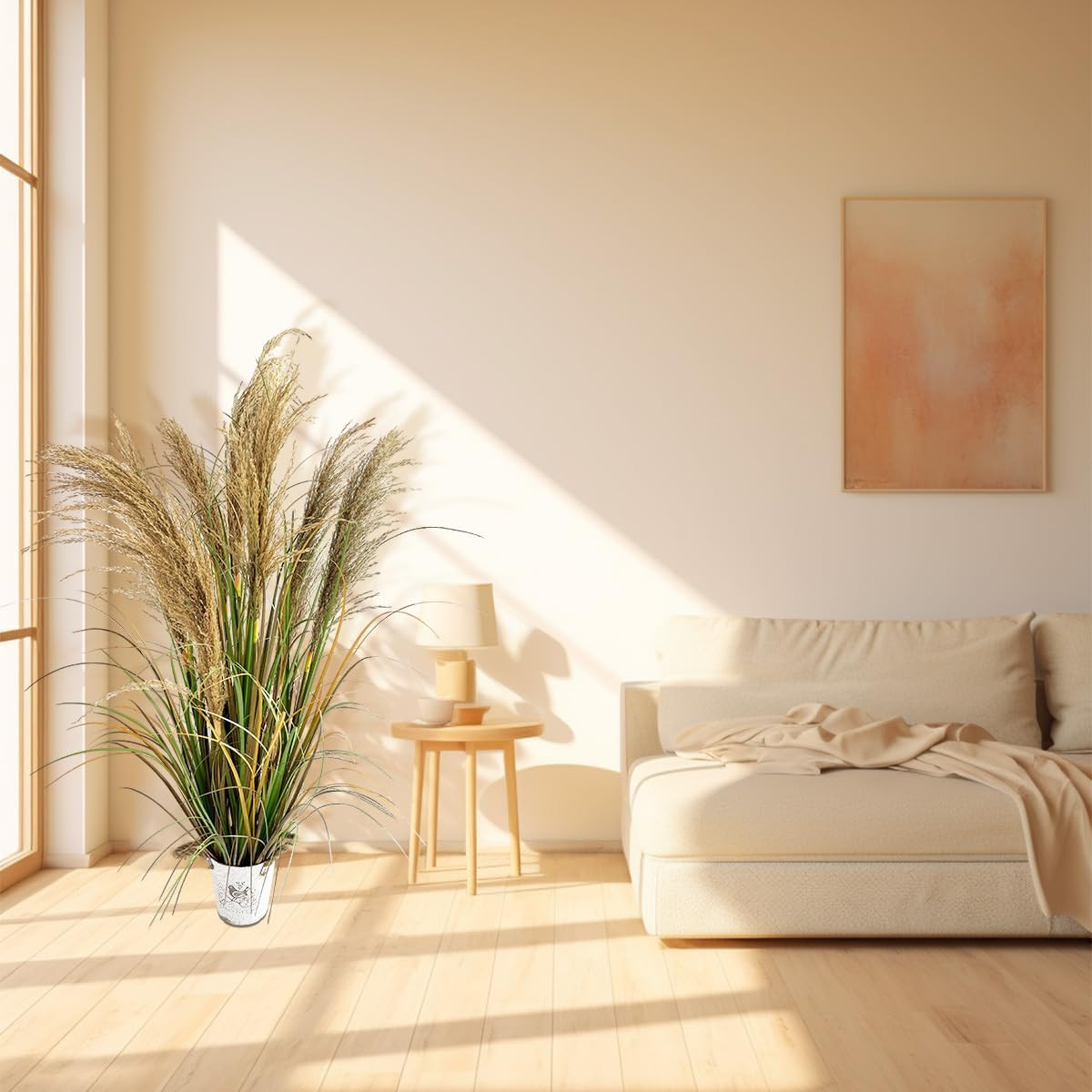 Alonfala 43″ Faux Pampas Grass – 2-Pack Indoor Decor for Home & Office