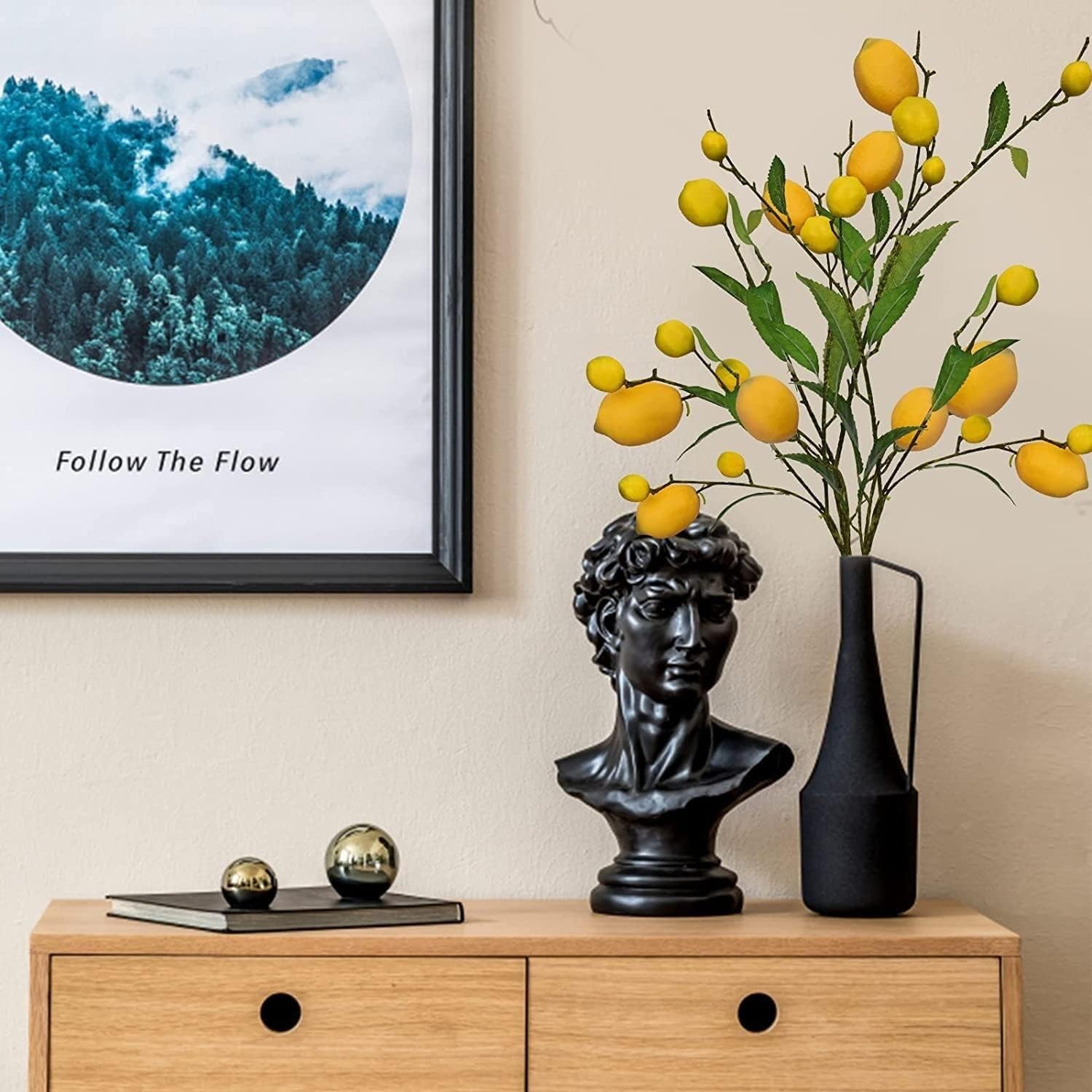 Versatile 2 Pack Artificial Lemon Branches – Ideal for Home and Outdoor Spaces