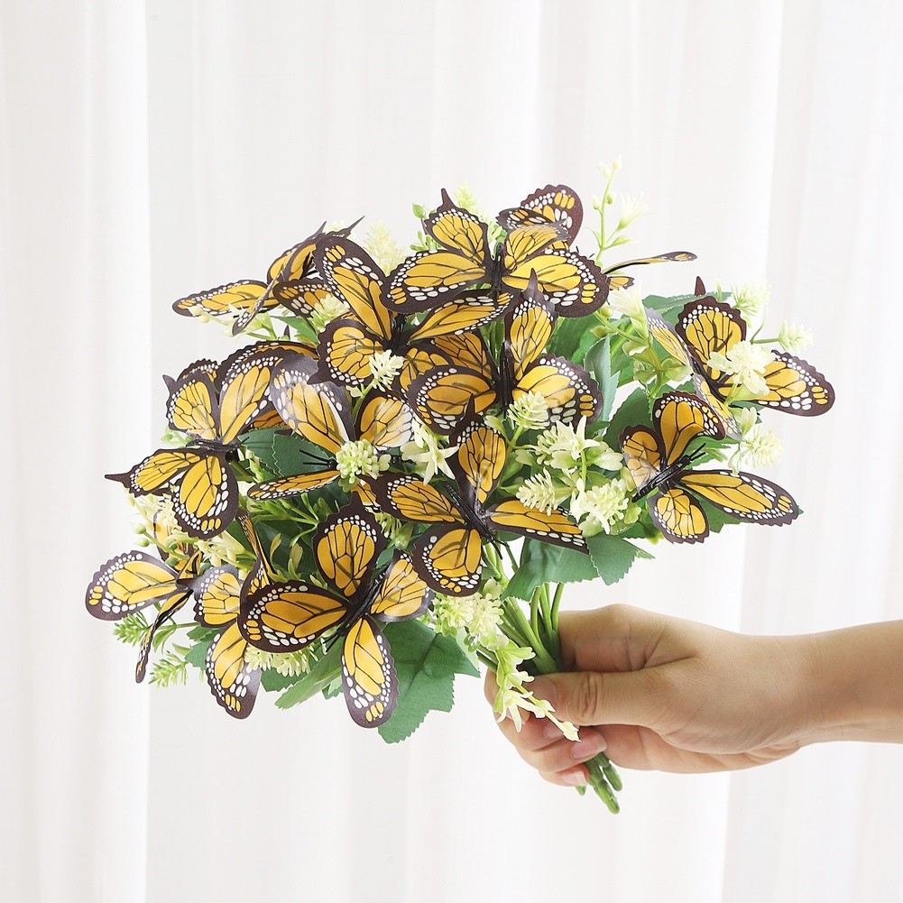 Lightweight Artificial Butterfly Orchid Bouquet for Wedding Centerpiece