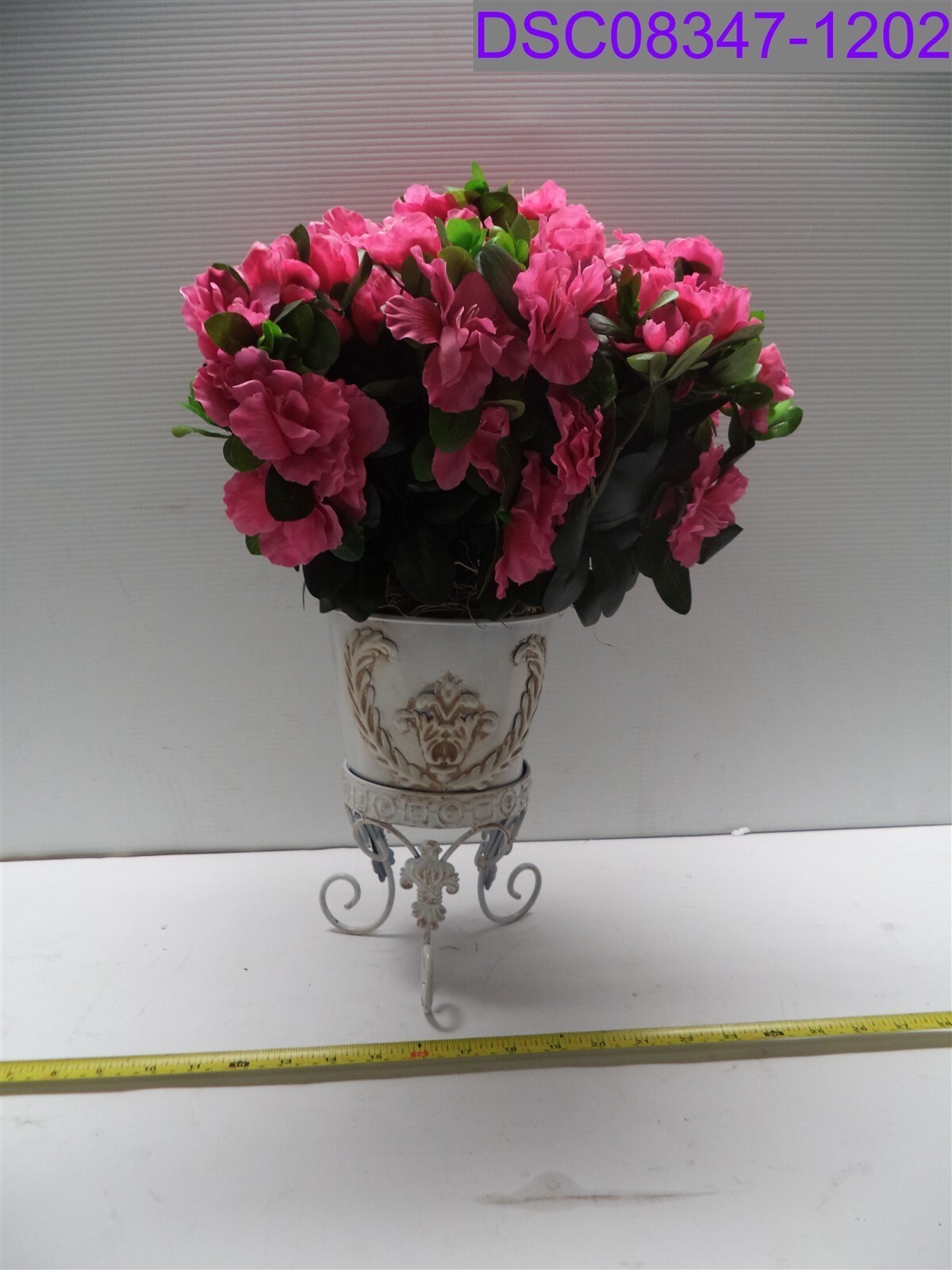 Nearly Natural 6687 Azalea with Metal Planter Silk Plant
