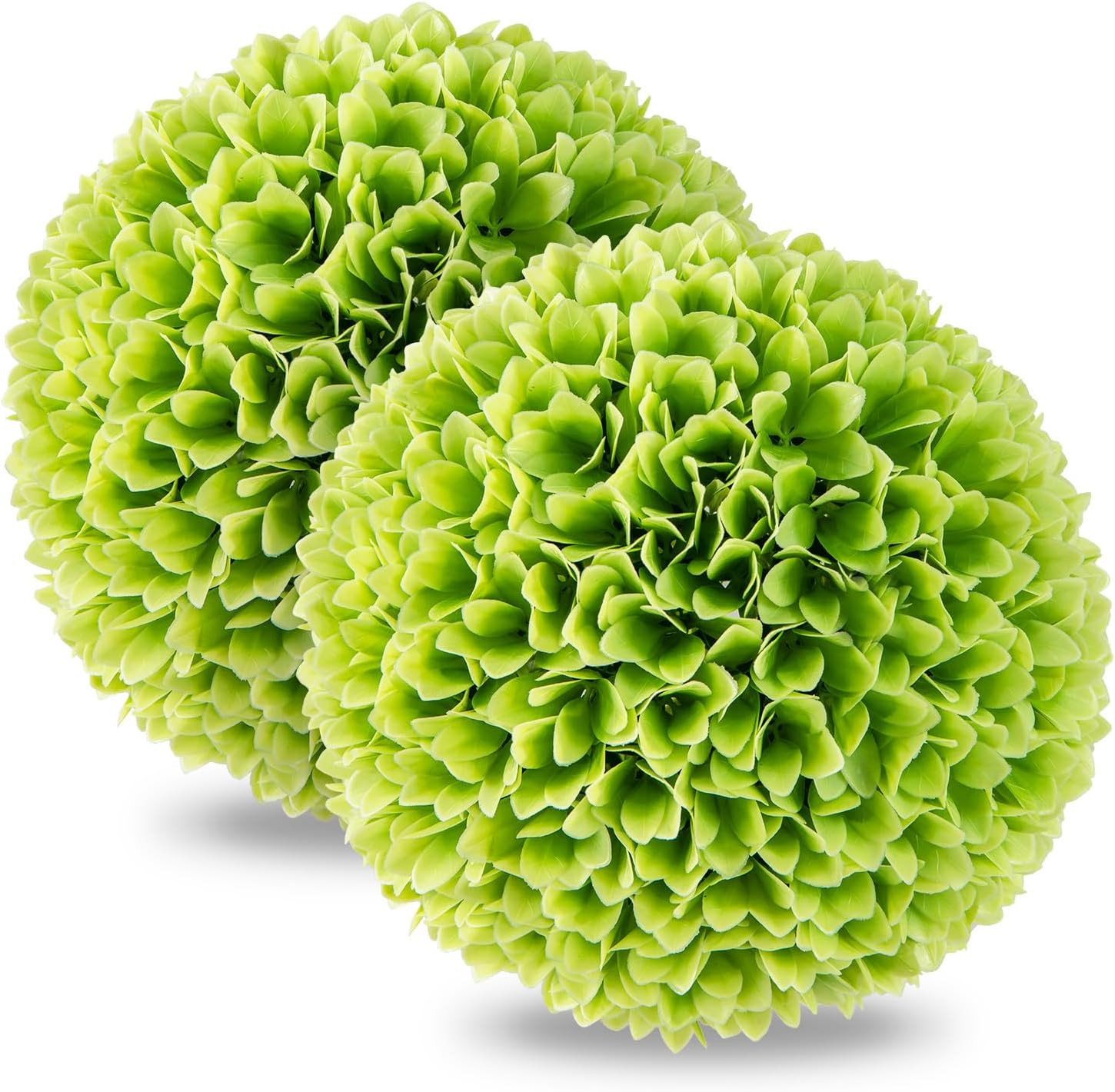 11” Faux Boxwood Balls, 2 PCS Artificial Plant Topiary Ball W/Reliable Sun-Prote