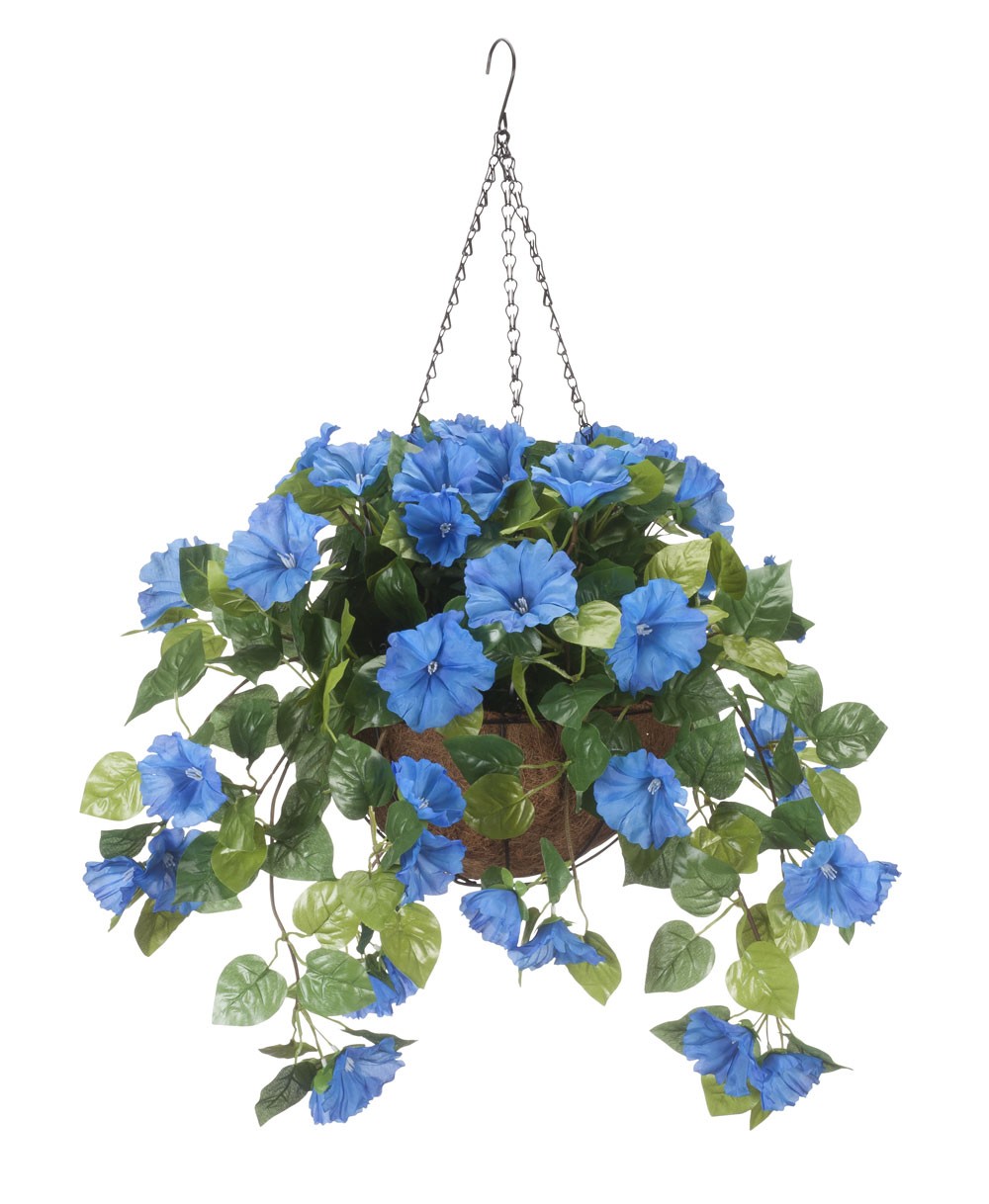 Fully Assembled Petunia Hanging Basket by OakRidge, White