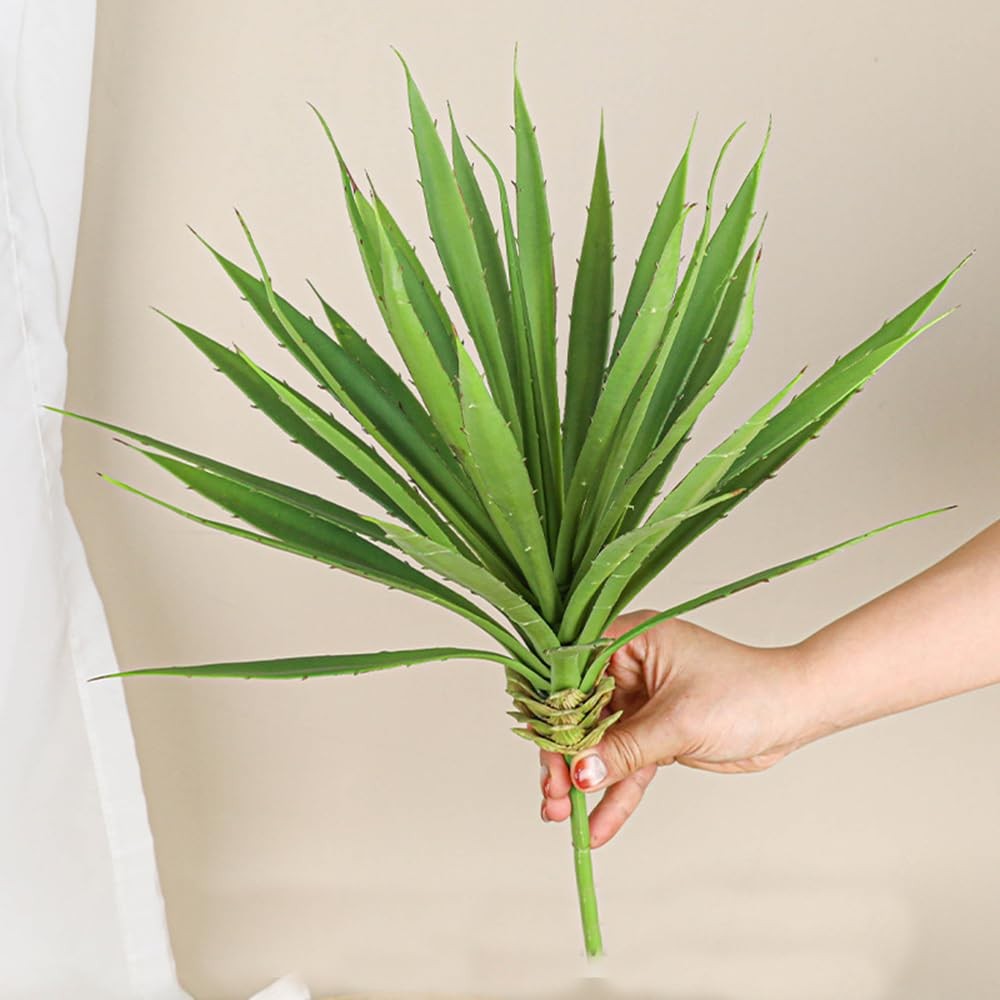 Artificial Spiked Agave Plant, Large Faux Agave Plants Indoor Outdoor UV Resi…