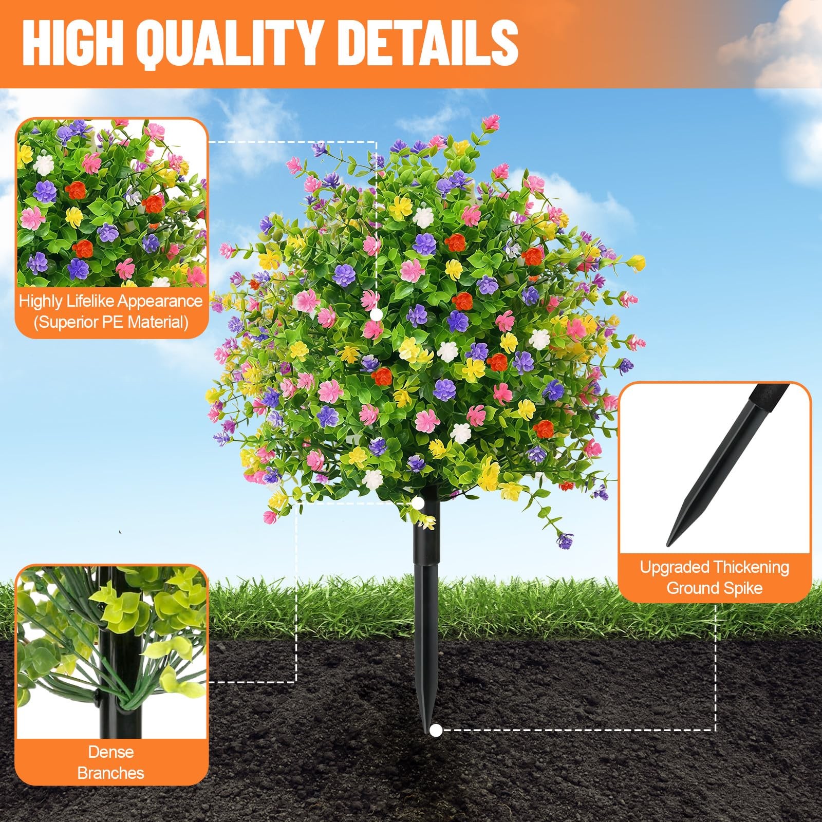 2 Pack Artificial Topiary Trees with Camellia Flowers, 21.26″ Artificial Outd…