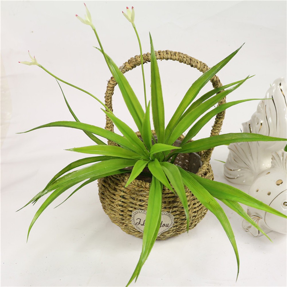 House Plants Artificial Green Decor Home Orchid Leaves Real Touch