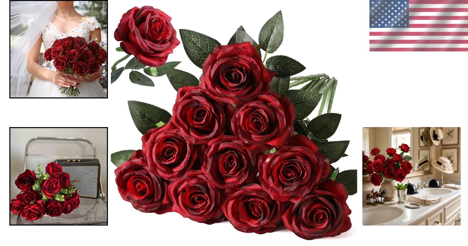 Eco-Friendly 10 Pack of Lifelike Silk Roses – Perfect for Mother’s Day Gifts