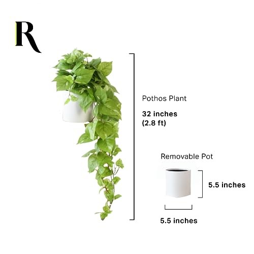 32″ Realistic Fake Pothos Ivy Plant for Home Decor Indoor Silk Light Green