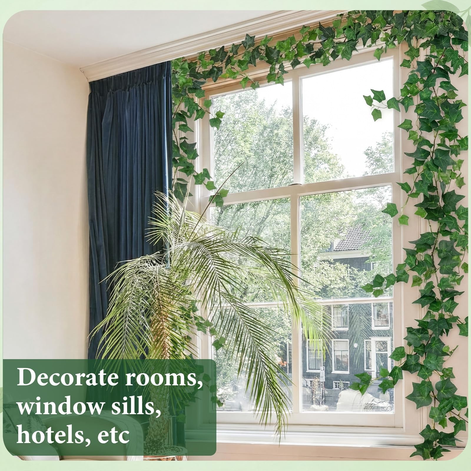2 Pcs 71 inches Artificial Ivy Vines Garland Green Fake Ivy Garland Faux Hang…