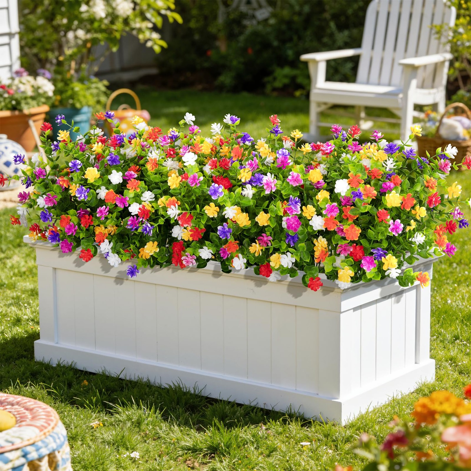Ouddy Decor 24 Bundles Artificial Flowers for Outdoors Decoration Fake Flower…