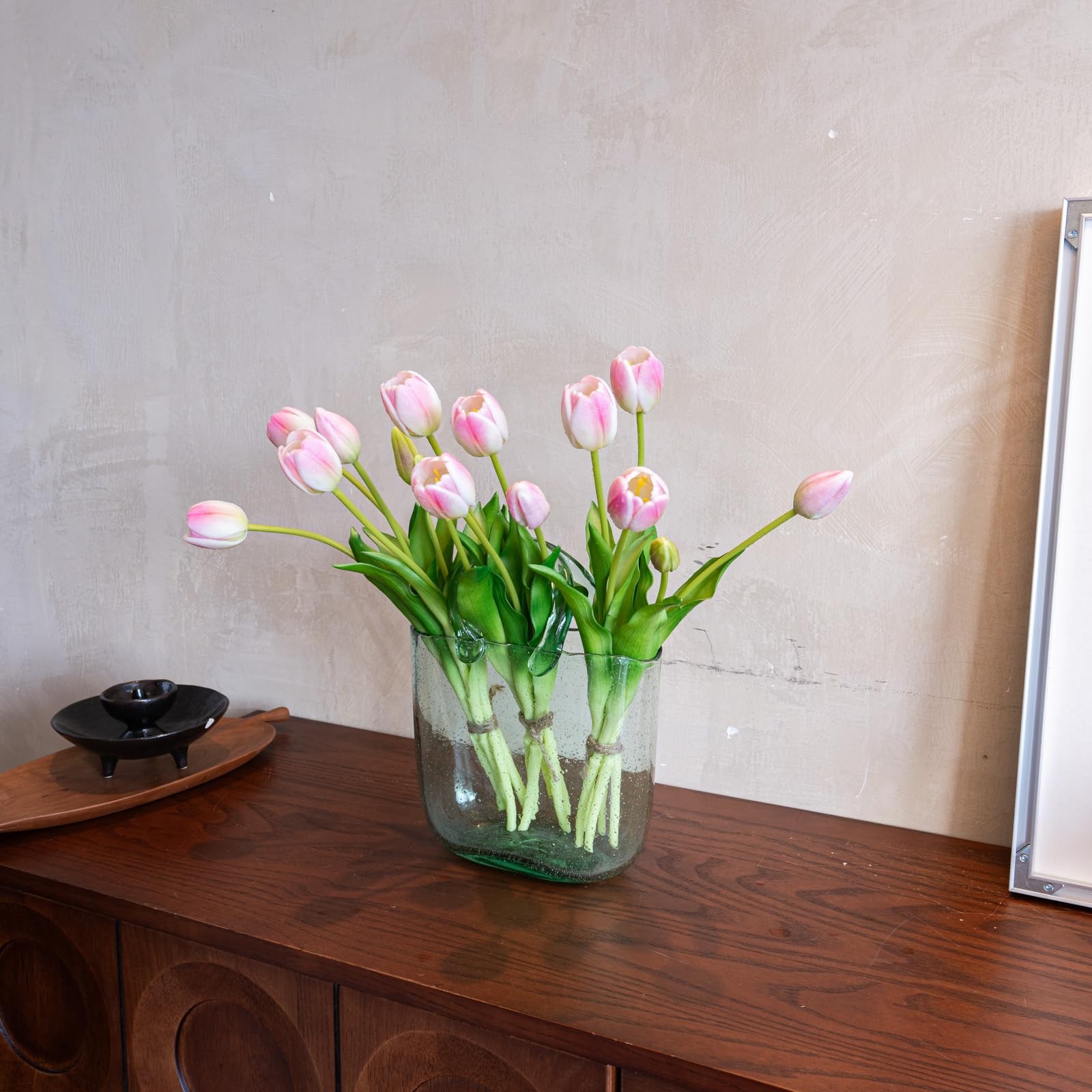 Artificial Tulips Flowers Soft Touch Latex Bouquet Fake Spring Wedding Decor