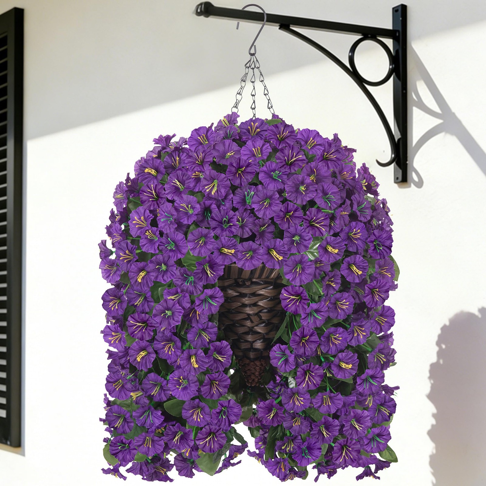 Artificial Hanging Flower Basket 18.1″ Height X 12.2″ Width – UV Resistant Faux