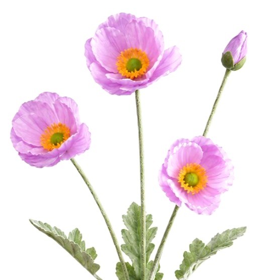 Lavender Poppy Stems Faux Poppy Flowers Artificial Wildflower Spray Cottagecore