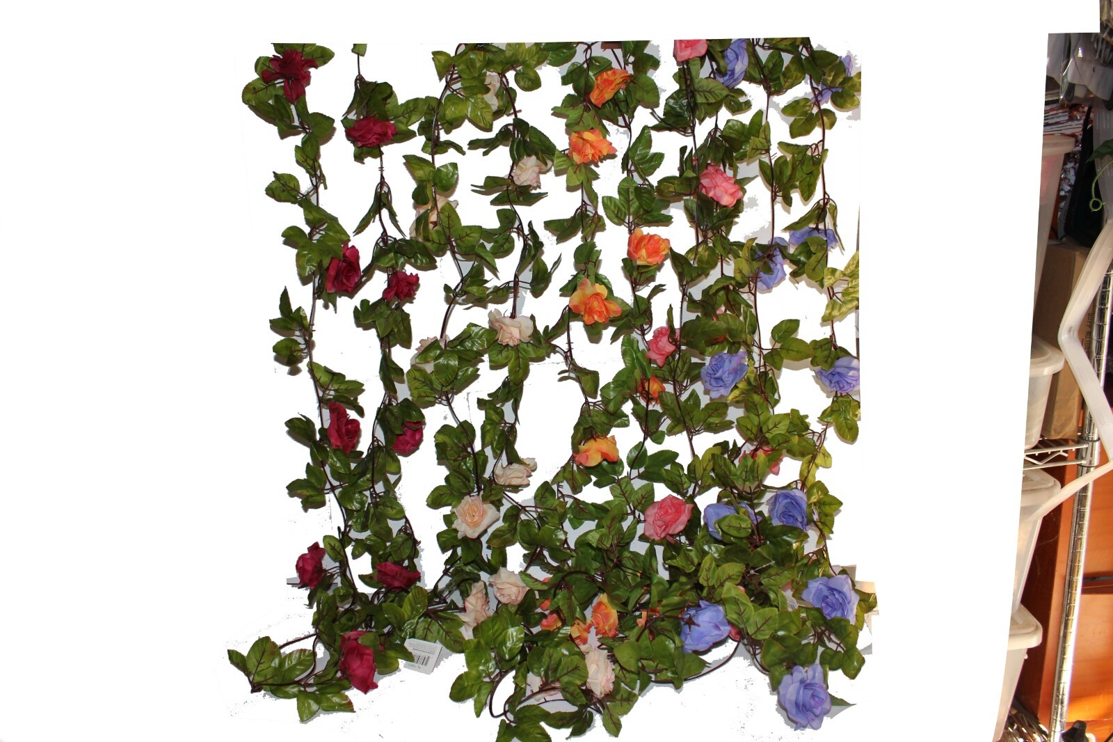 8 Feet Rose Garlands with green leaves, Pastel Colors Wedding Party Decor