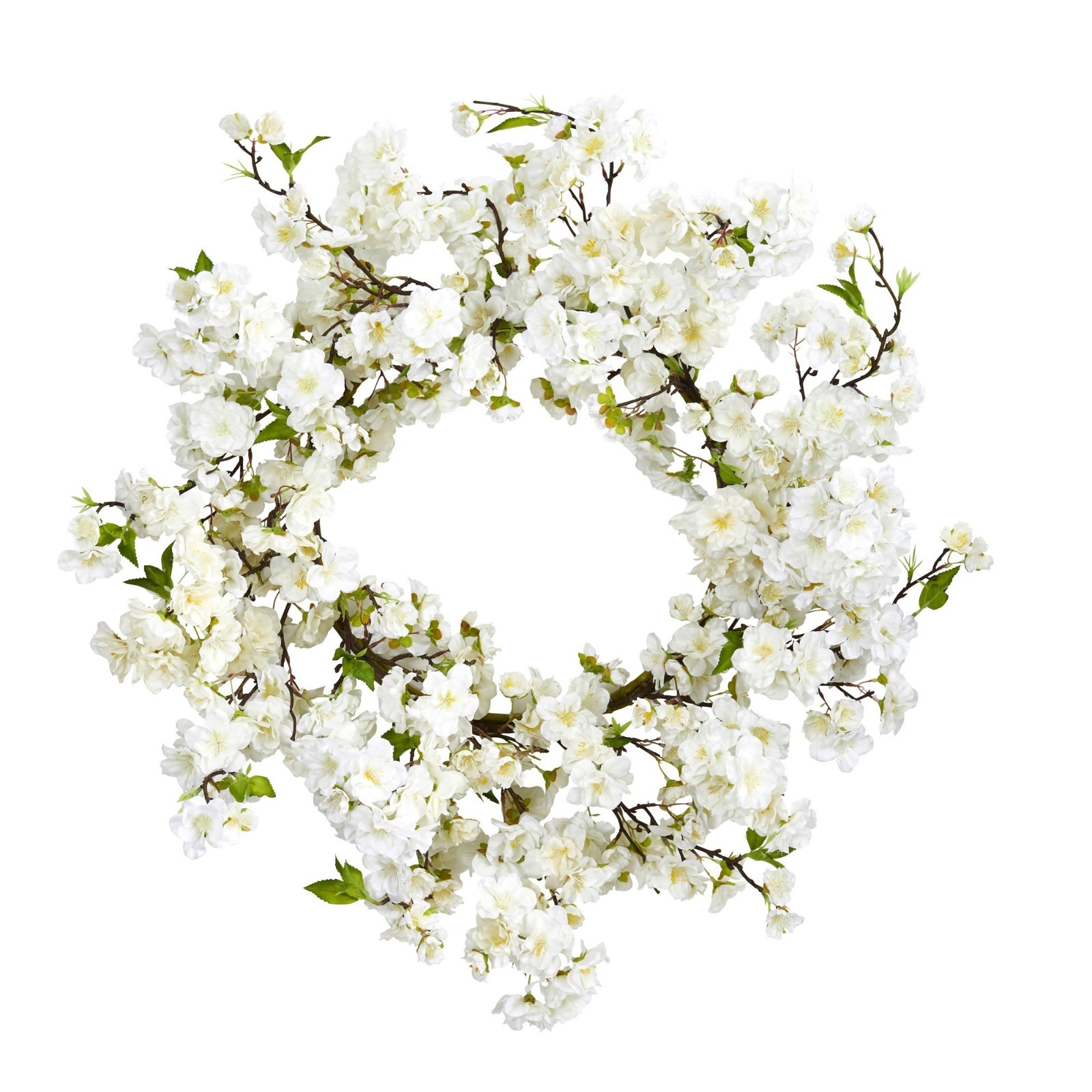 24in Artificial Cherry Blossom Wreath – Beautiful Home Decor for Spring & Summer