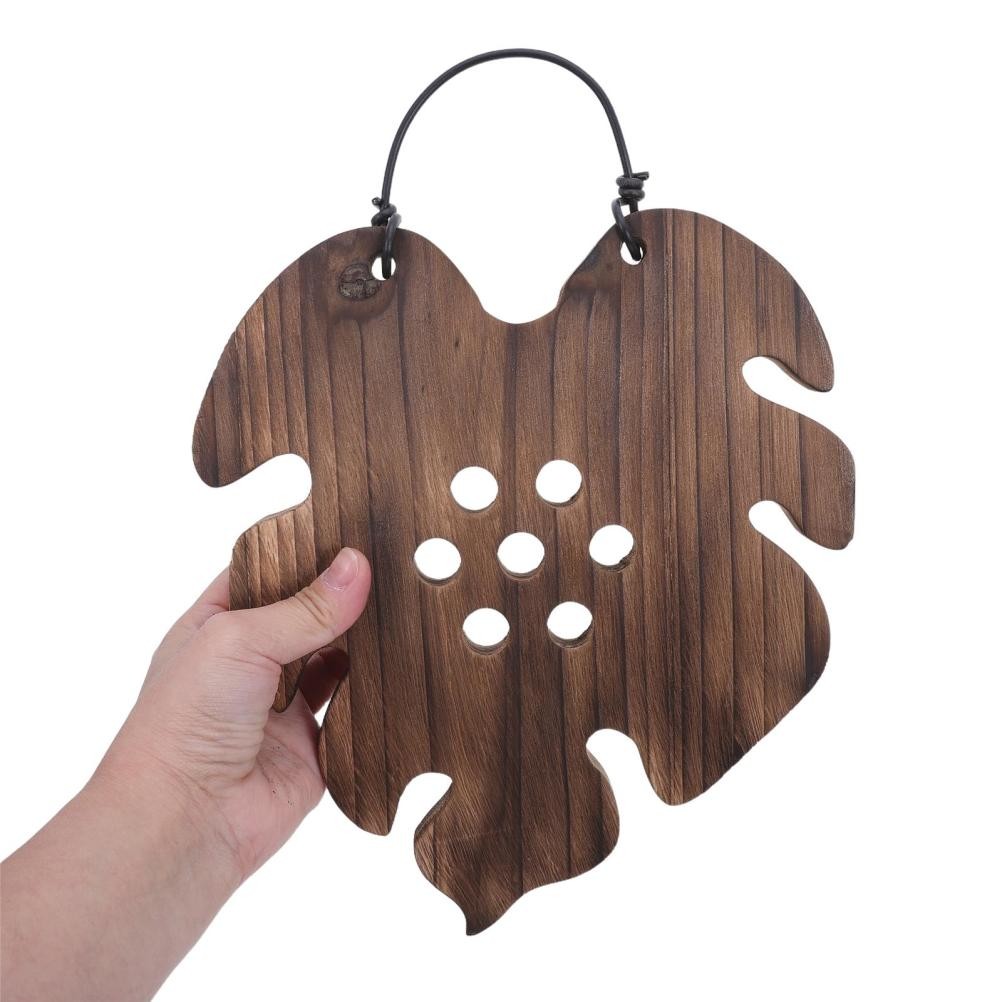 Wooden Wall Mounted Fern Planter Reusable Indoor Orchid Display Brown Board
