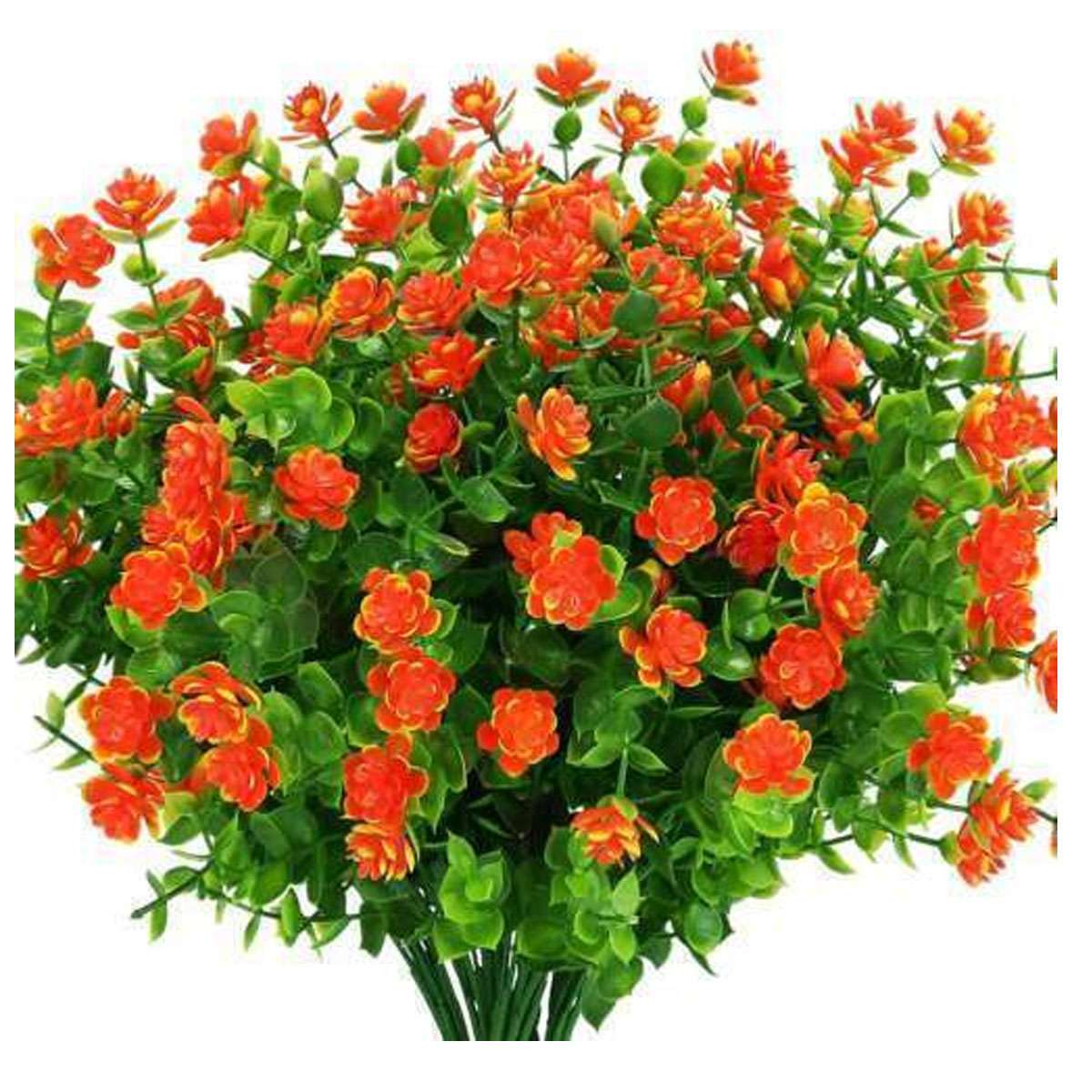 32 Bundles Artificial Plastic Fake Flowers UV Resistant Plants Outdoor Decor new