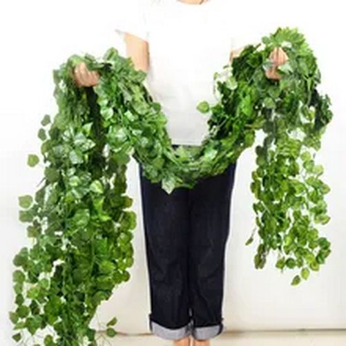 12pcs 2.1m Artificial Green Leaves Hanging Plant Vine Home And Garden Decor HOT