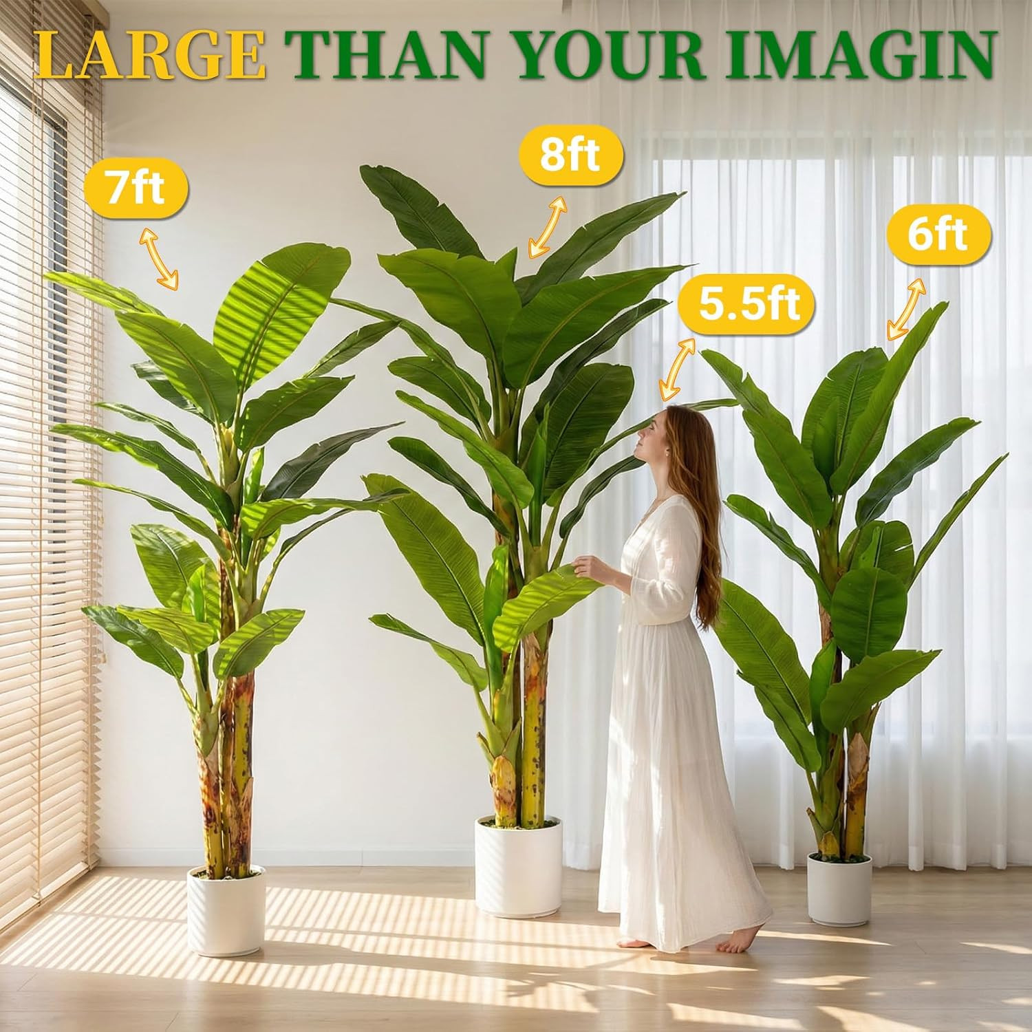 6FT Luxury Faux Banana Tree – Large Indoor Tropical Plant for Home Decor