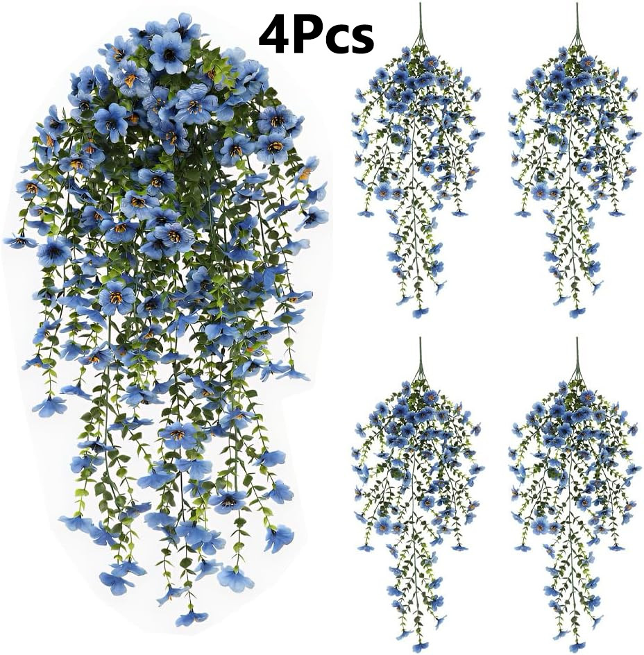 4Pcs Artificial Fake Hanging Flowers Vine Plant Home Garden Indoor Outdoor Decor