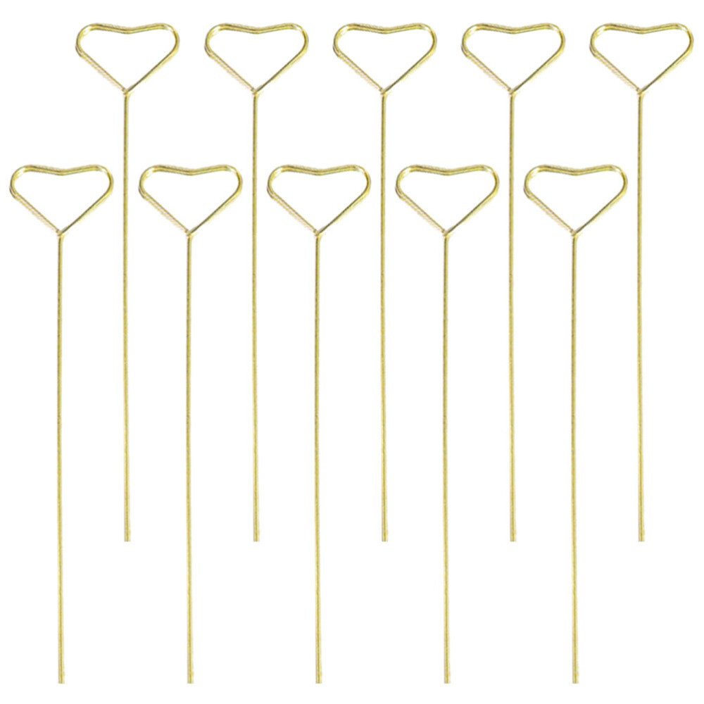 10 Pcs Pieces Gold Round Floral Place Card Holder Heart Decoration