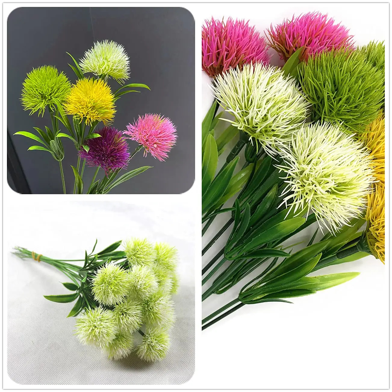 10pcs Mixed Artificial Dandelion Flower Bouquet Plastic Fake Flowers Home Decor