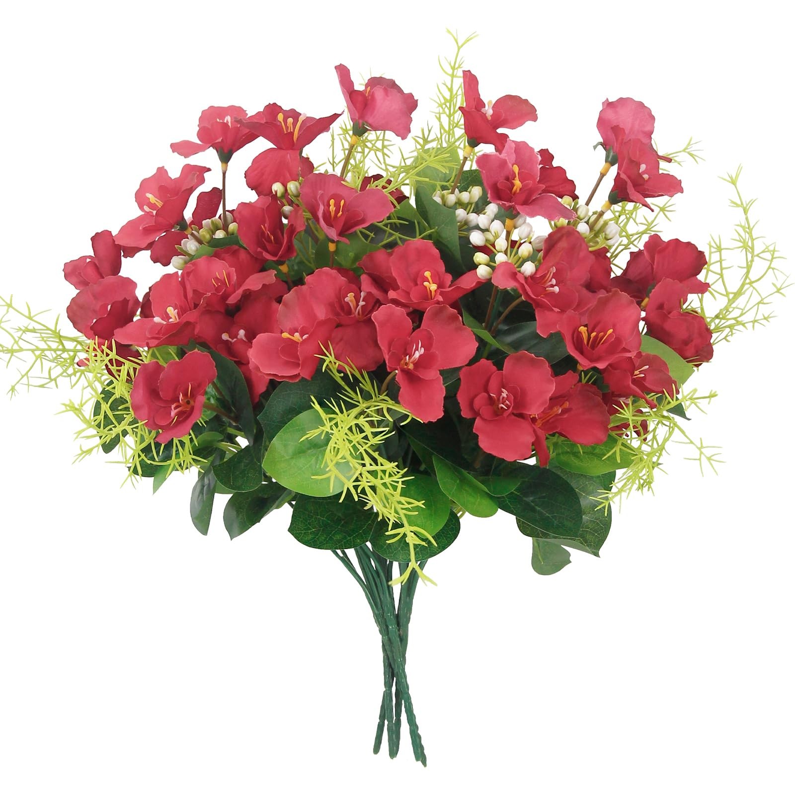 Artificial Hibiscus Flowers for Outdoors Spring Summer Decor 5 Bundles Red Fa…