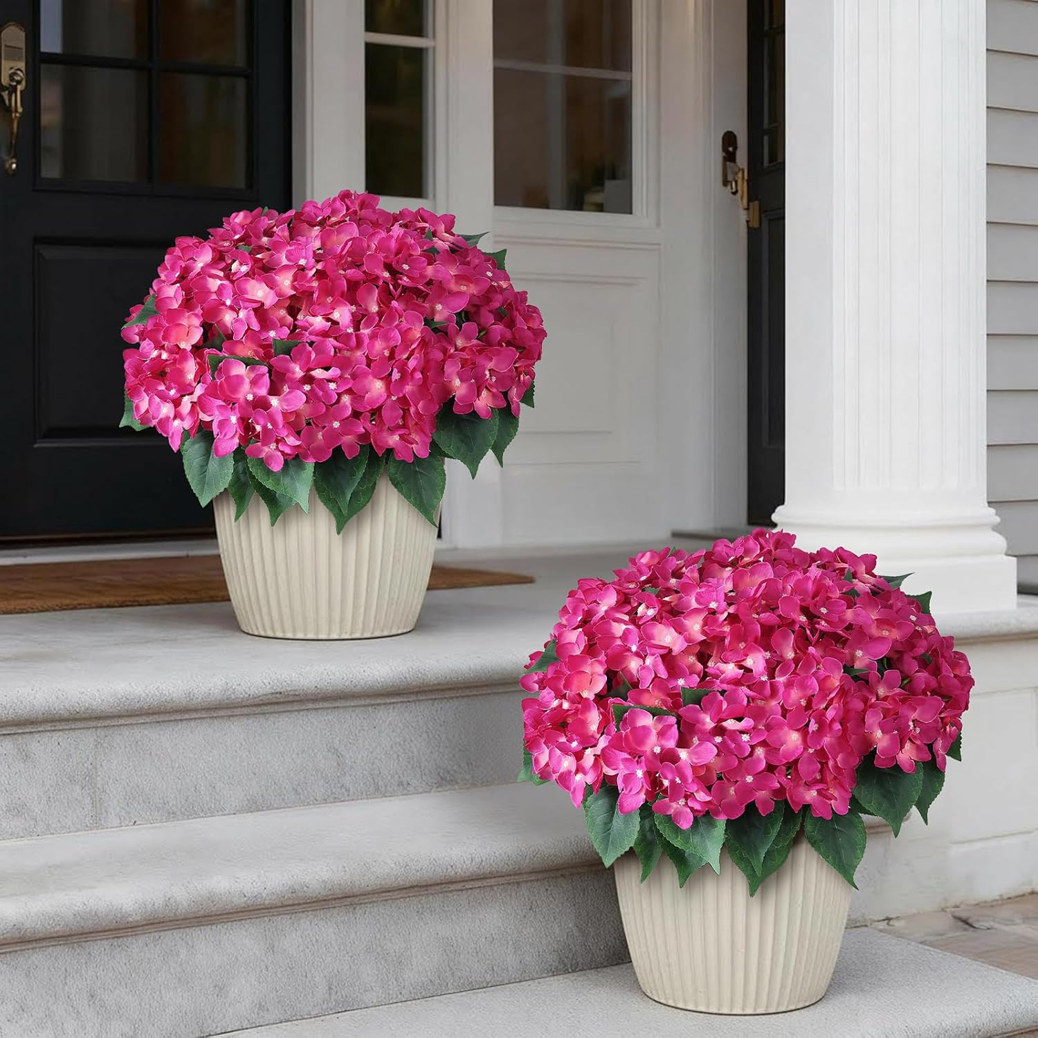 16 Bundles 17″ Rose Red Artificial Hydrangea Flowers for Home & Garden Decor