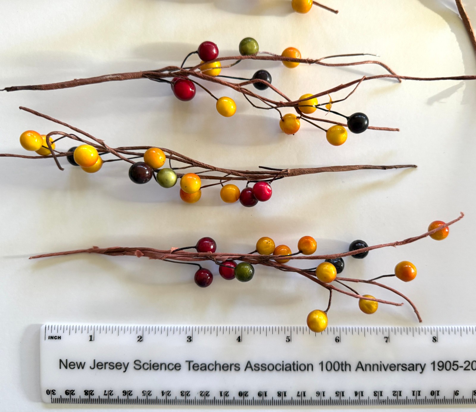 9 Thanksgiving picks Red Orange Brown Berries Wired pics 8″ Fall Vintage Accents