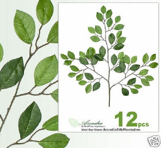 12 pcs 21″ Artificial Oriental Ficus Spray 588Leaf Silk Plant Tree Deco.