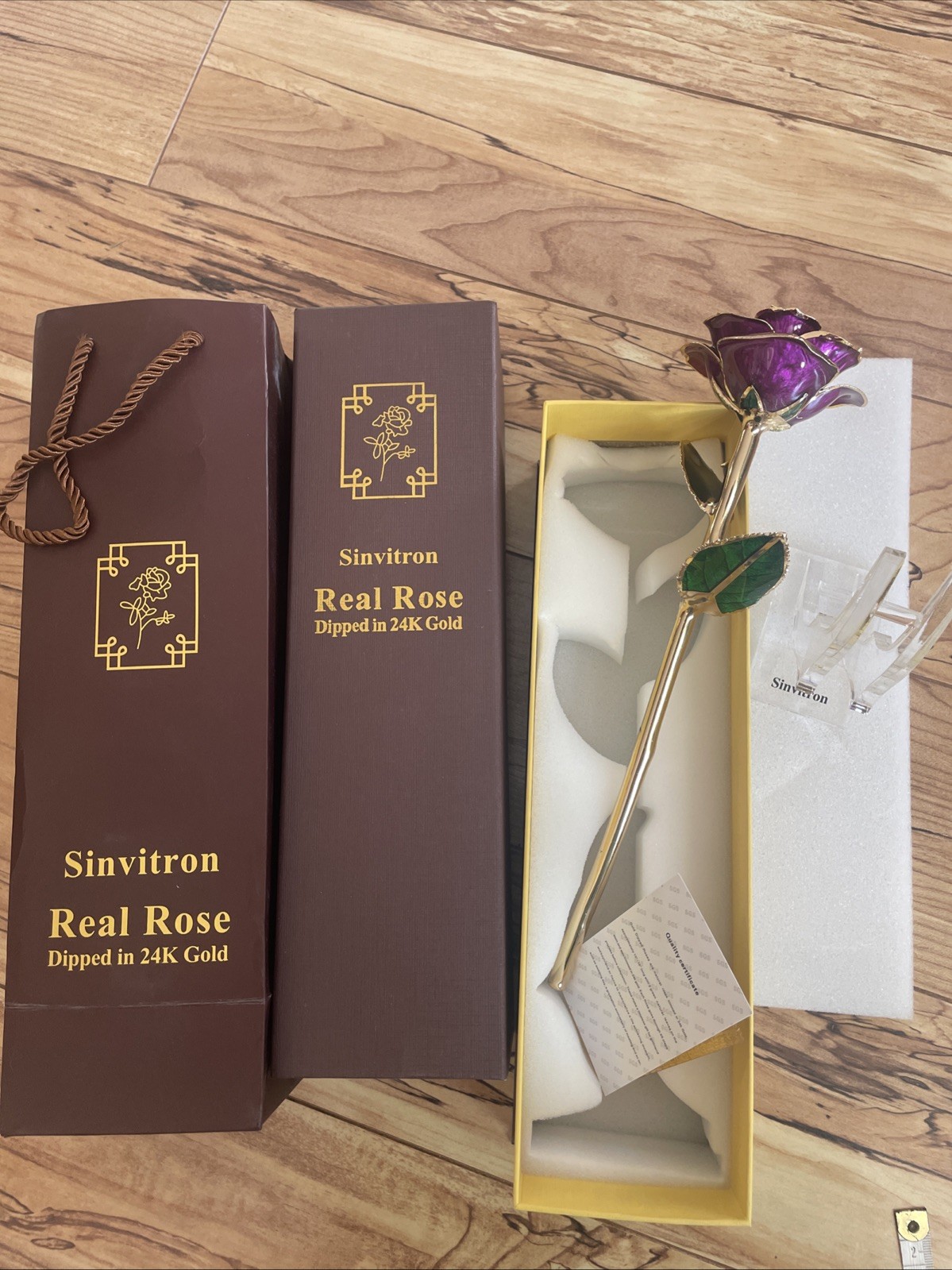Gold Dipped Infinity Rose Forever Flower Decor, Resin Preserved Real Rose Birthd
