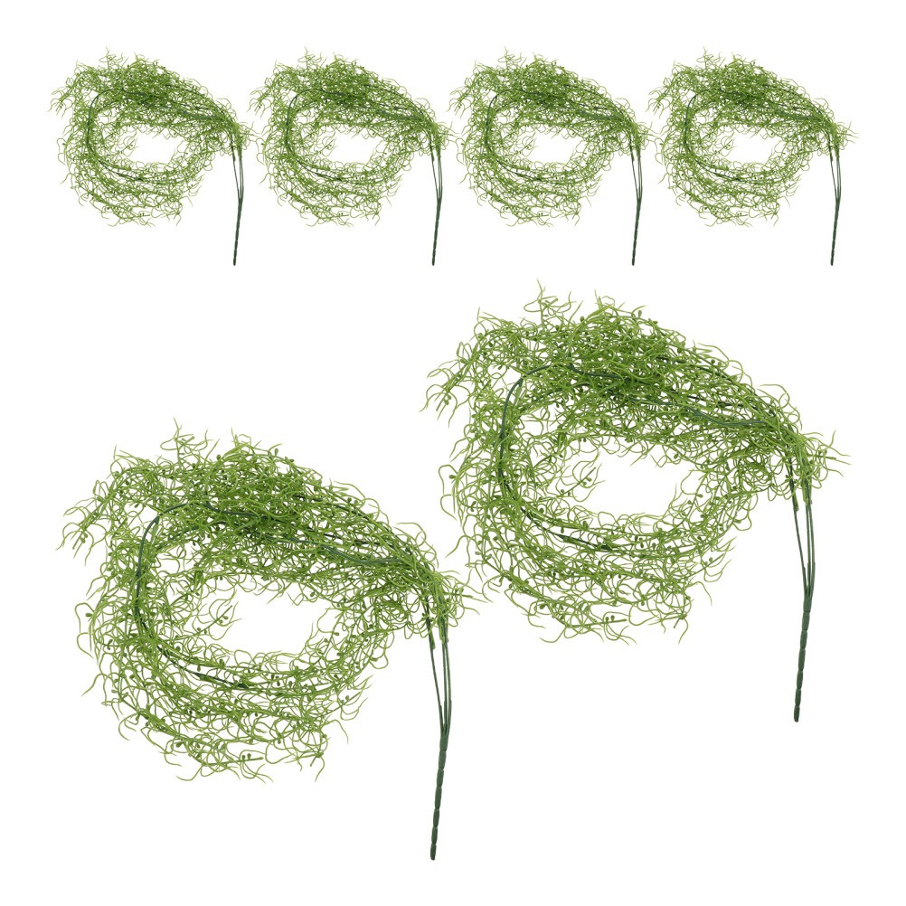 6Pcs Reusable Artificial Moss Vines Plastic Hanging Greenery for Indoor Outdoor