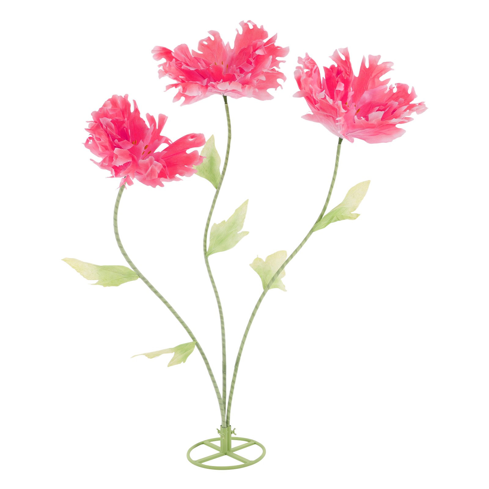 3 Head Artificial Chrysanthemum Flower Decor, Pink, 17.7-27.6 Inch Heads