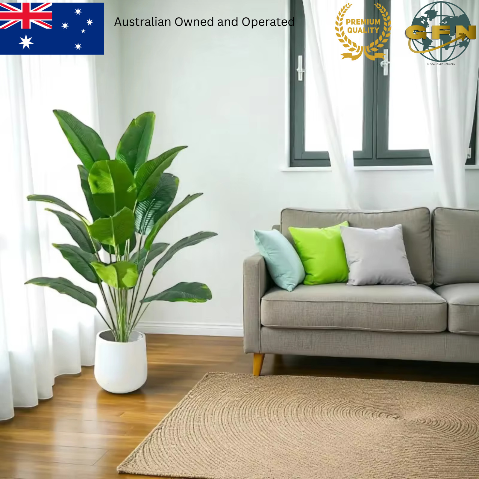Artificial Palm Tree Plant Large Tropical Monstera Banana Leaves Faux Home Decor