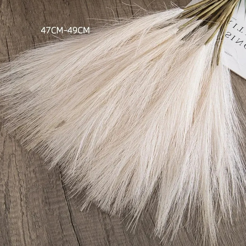 10pcs Artificial Reed Bouquet 49cm Bohemian Faux Wind Flowers Decor – NEW
