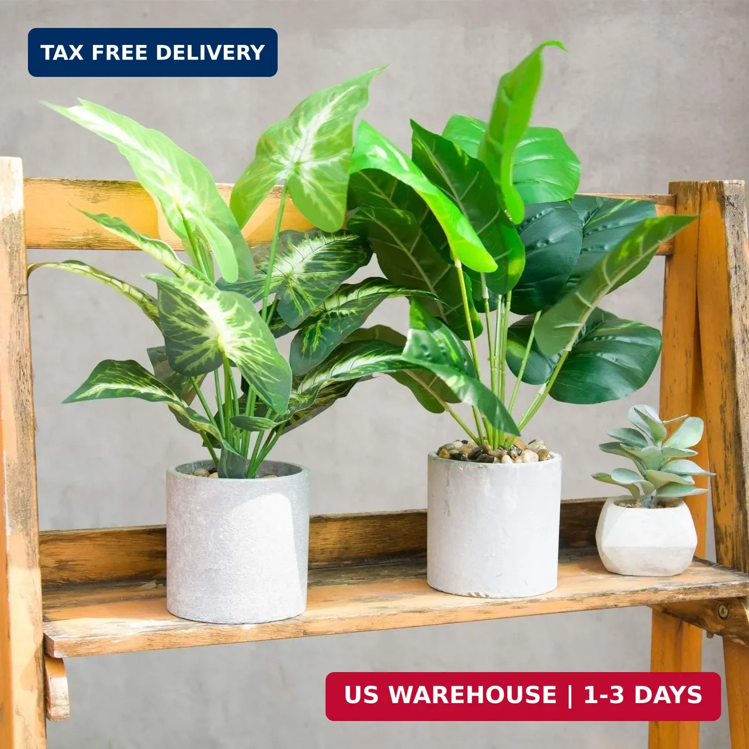 Der Rose 2 Pack 16″ Indoor Fake Plants Sage Green for Office Desk Decor | Tropic
