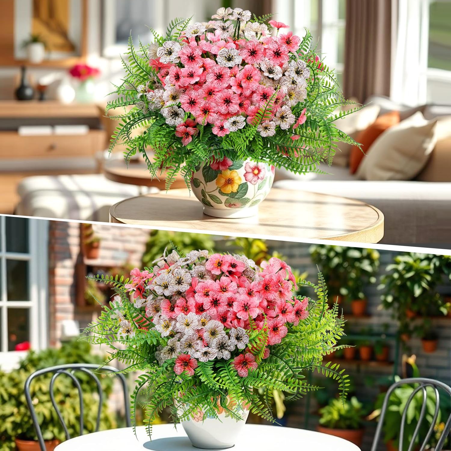 Mixed Color Artificial Flowers and Plant – Realistic Fade Resistant Fake Flow…