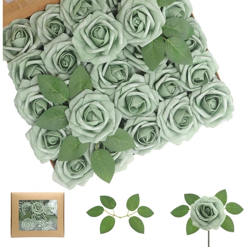 100pcs Artificial Foam Roses DIY Flower Arrangement Decor Wedding Party Home New