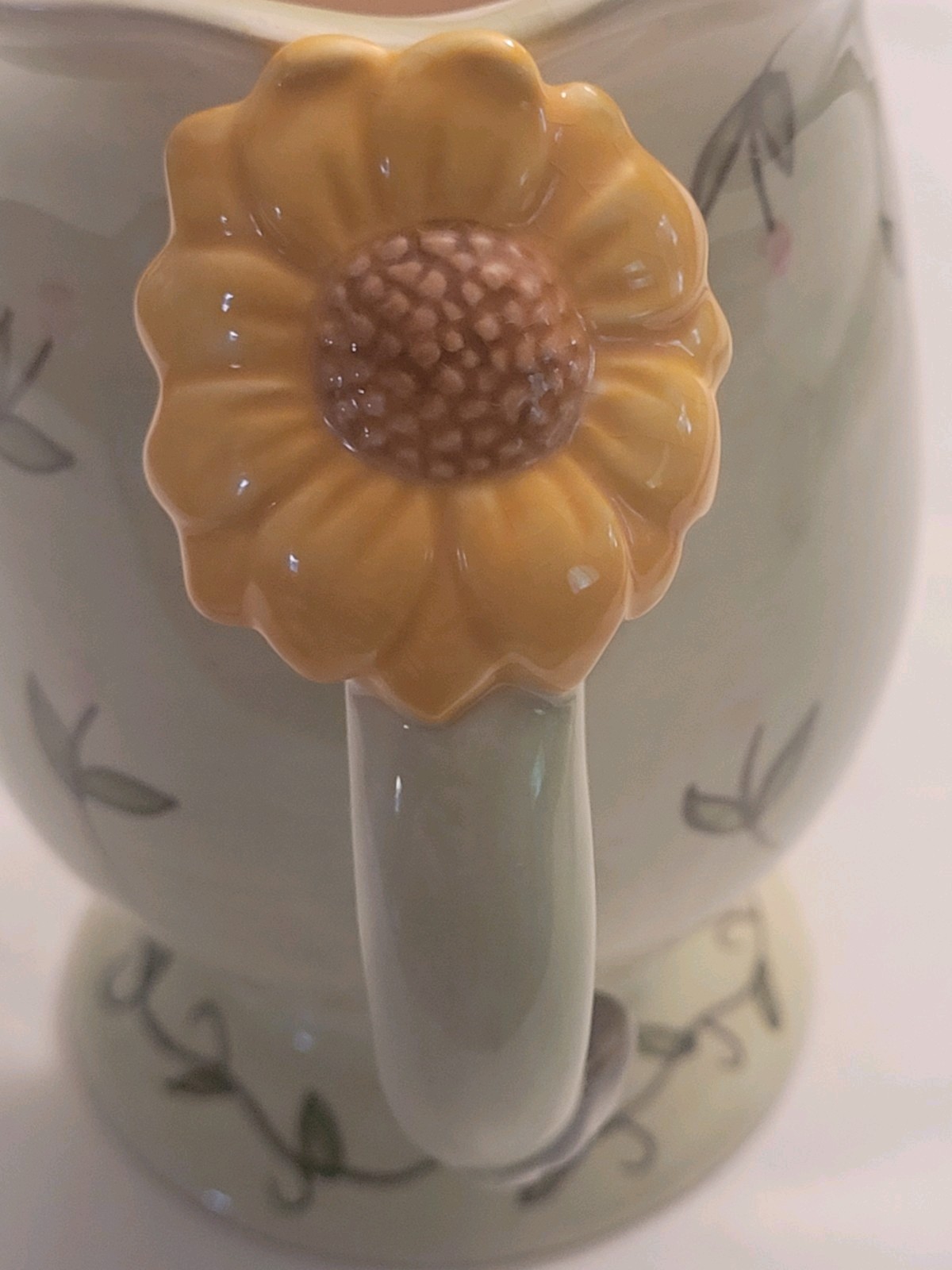 Vintage Hand Painted Sunflower Motif Decorative Ceramic Coffee Mug EXCELLENT