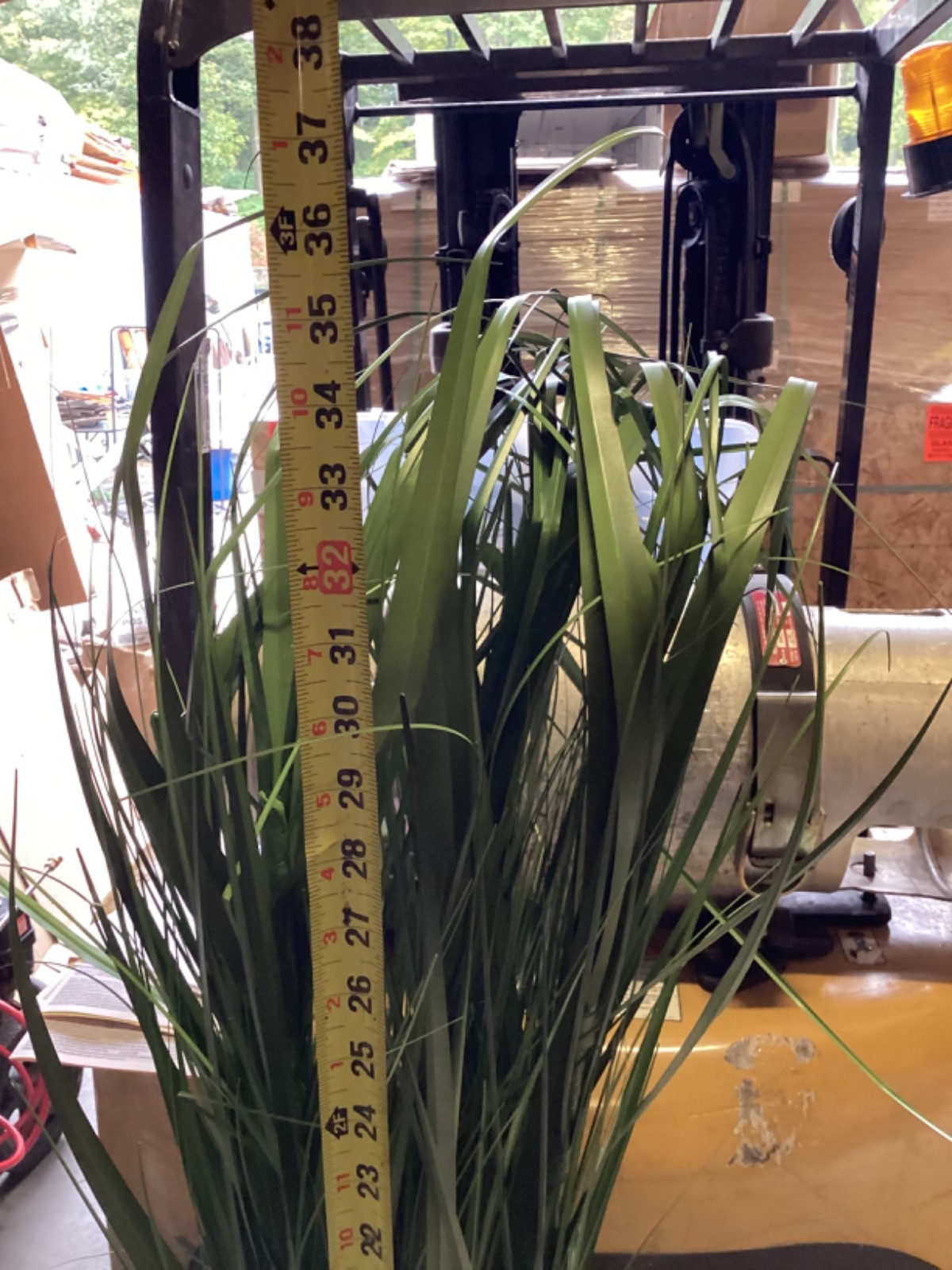 GREEN GRASS THICK IN ROPE BASKET ARTIFICIAL FLOWER 36” Tall 8” x 8” Basket