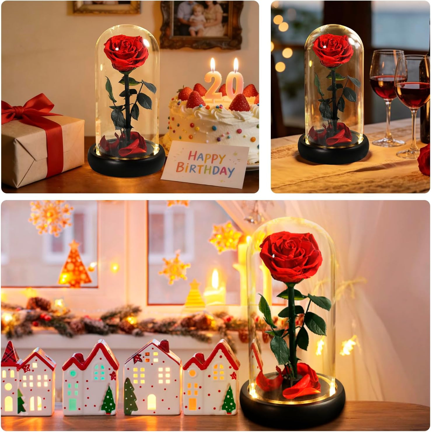 Mothers Day Rose Flower Gifts, Beauty and the Beast Rose Gifts for Women Wife Mo