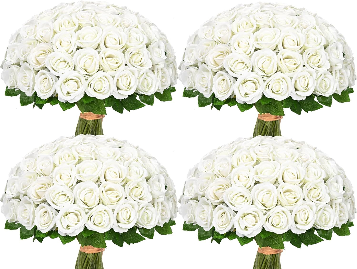 Red Roses Artificial Flowers Bulk, Real Touch Velvet Roses with Wrapping Paper,