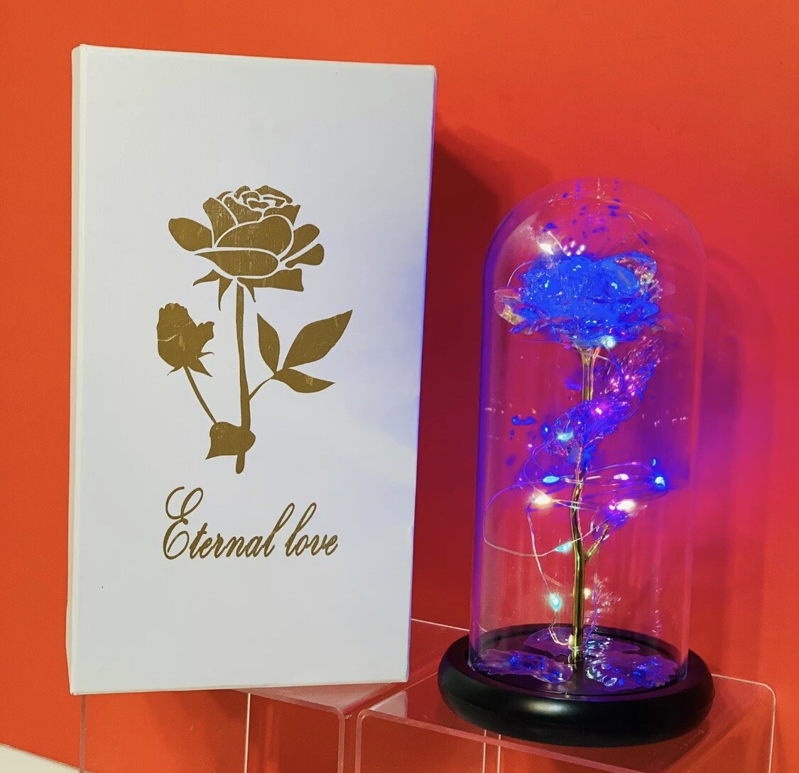 Rose Flower Home Glass LED Night Light Mother’s Day Gift / Xmas Decor