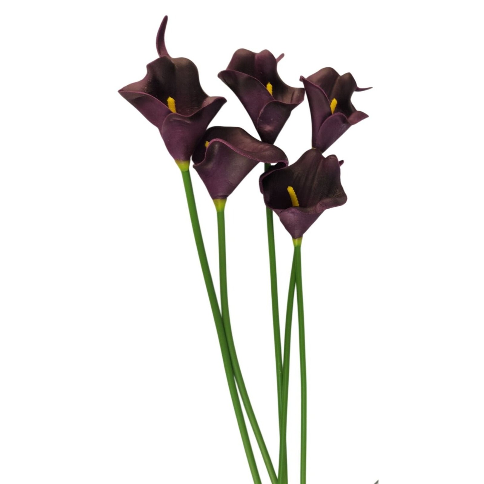 Eggplant Faux Calla Lily Stems 15 Inch Wedding Artificial Flowers Moody Event De