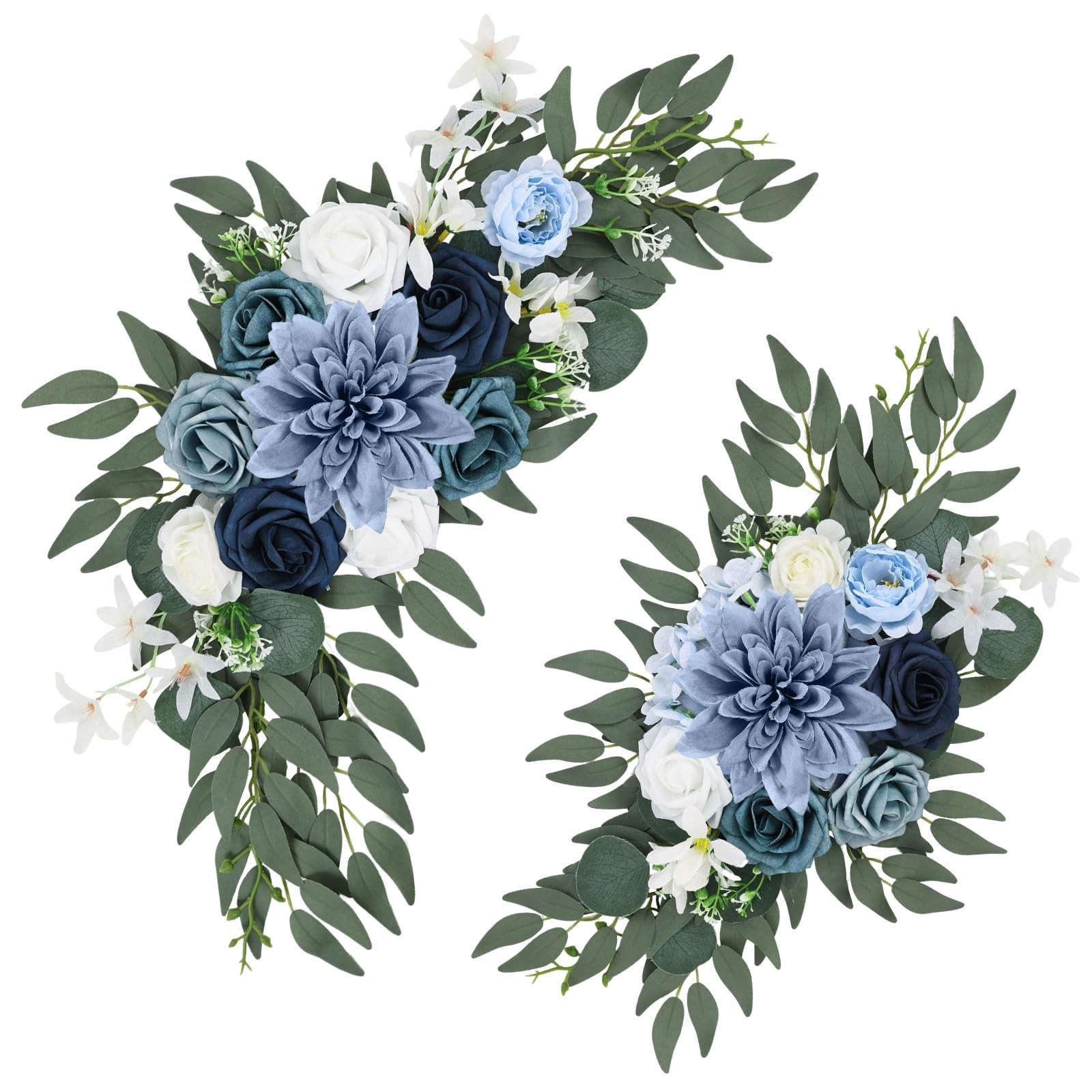 2 PCS Wedding Arch Flower Dusty Blue Artificial Ceremony Backdrop Arrangement