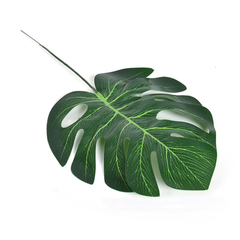 10 Pcs Simulated Green Leaf Decoration Fake Plants Greenery Monstera Realistic