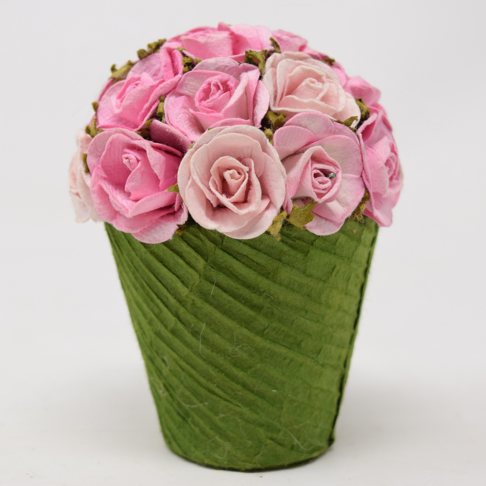 Rose Floral Cupcake Trinket Gift Box Flower Pot Fabric Cardboard Hidden Storage