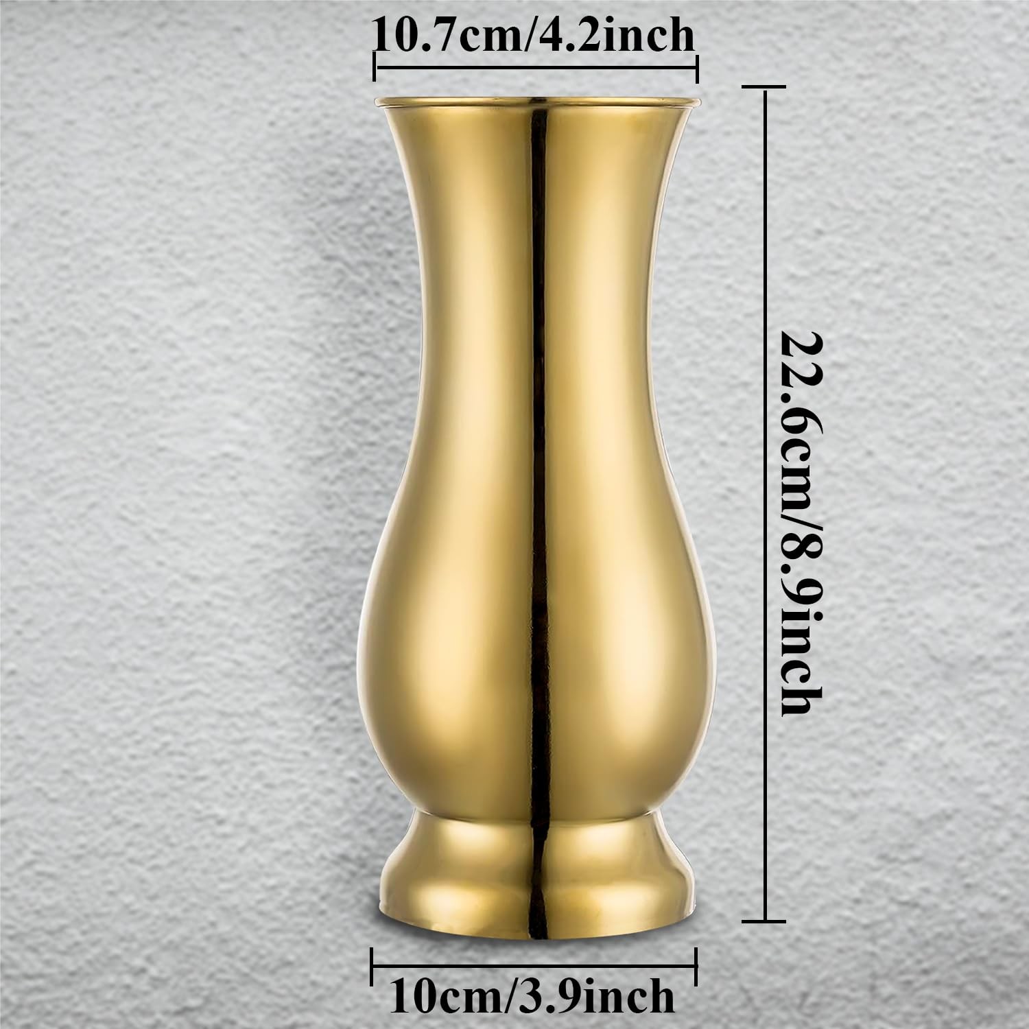 Metal Vase Centerpiece Decoration, Stainless Steel Tabletop Flower Gold Vases…